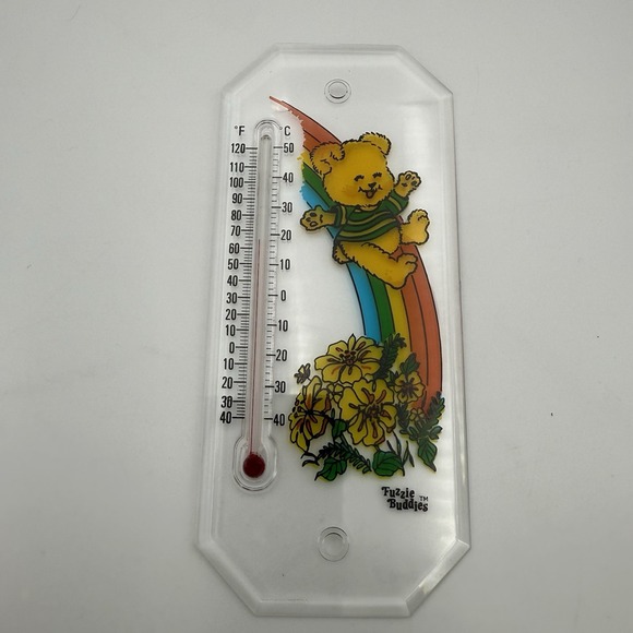Vtg Hong Kong 1980 Rainbow Reversible Indoor Outdoor Thermometer Retro NOS *Read - Picture 4 of 7